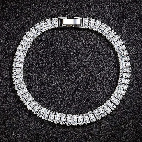 SILVER RHINESTONE ZIRCON BRACELET - Picture 3 of 13